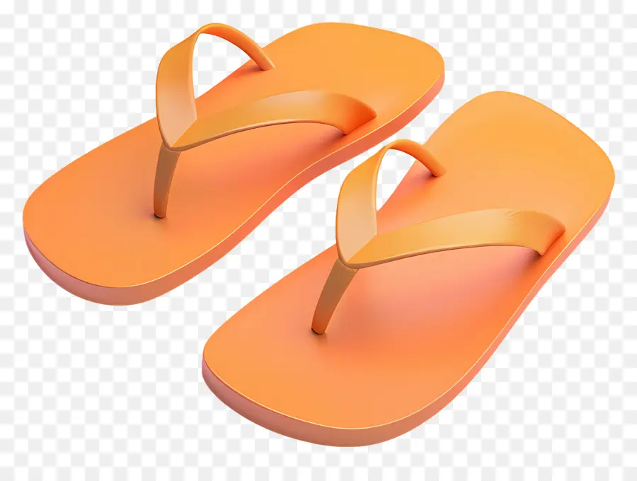 Sandal Jepit，Orange Sandal PNG