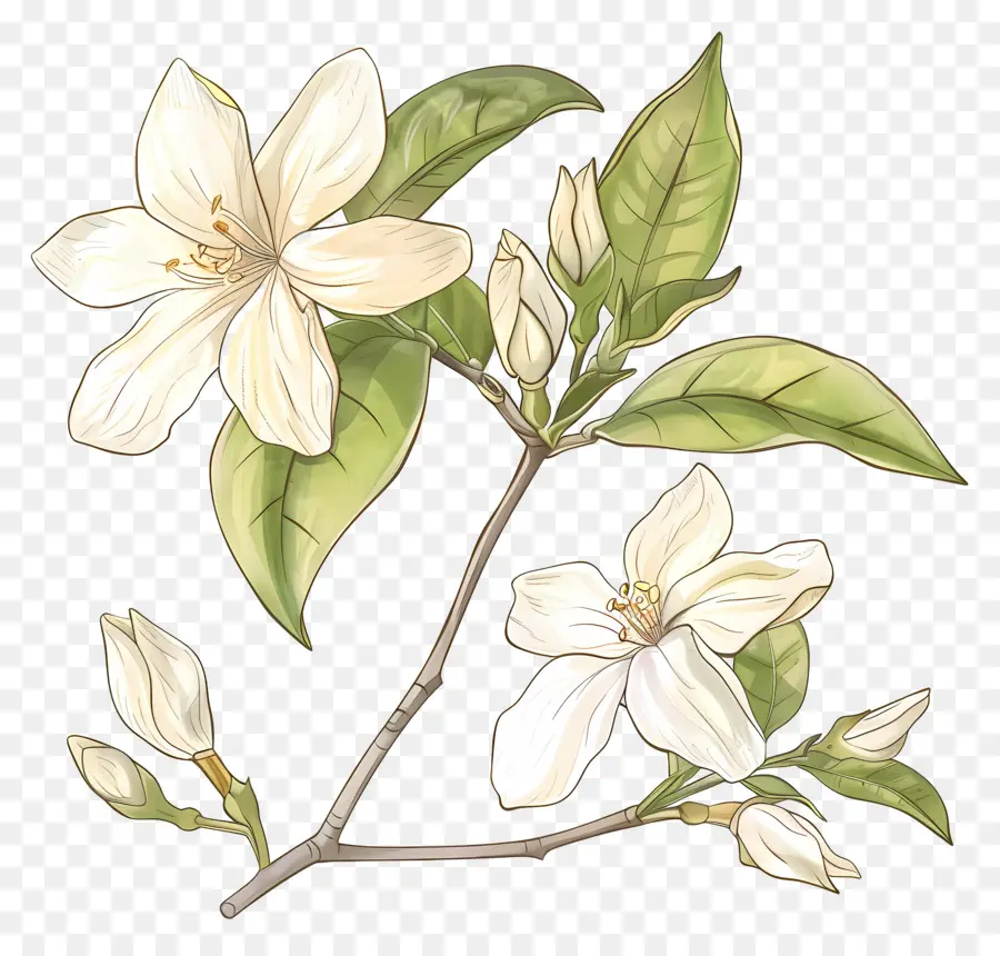 Bunga Melati，Kelopak Putih PNG