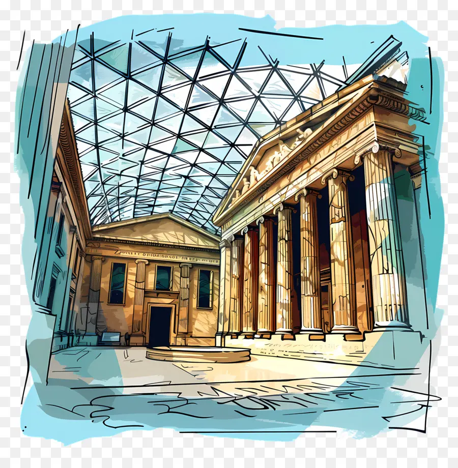 British Museum，Arsitektur Klasik PNG