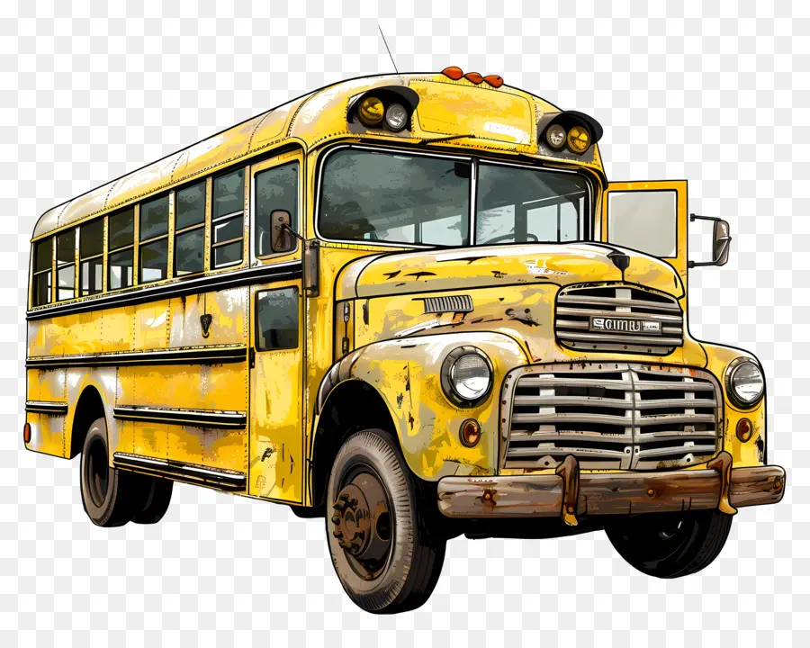 Bus Sekolah，Bus Sekolah Kuning PNG