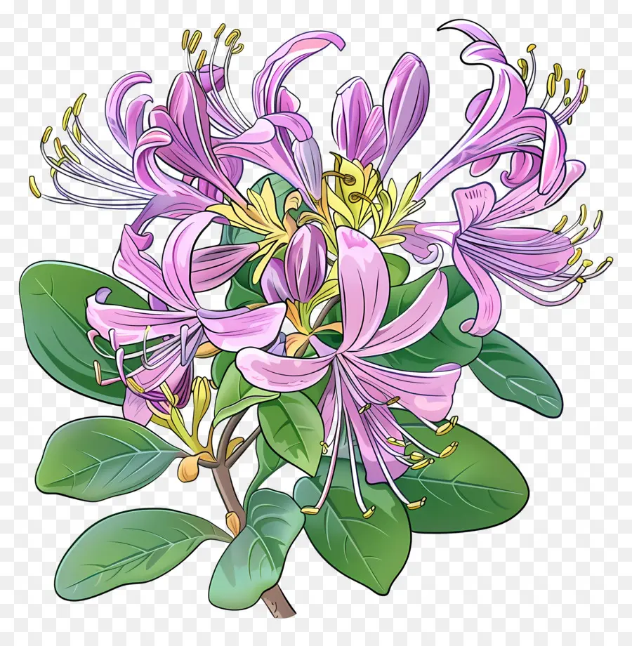 Bunga Honeysuckle，Bunga PNG