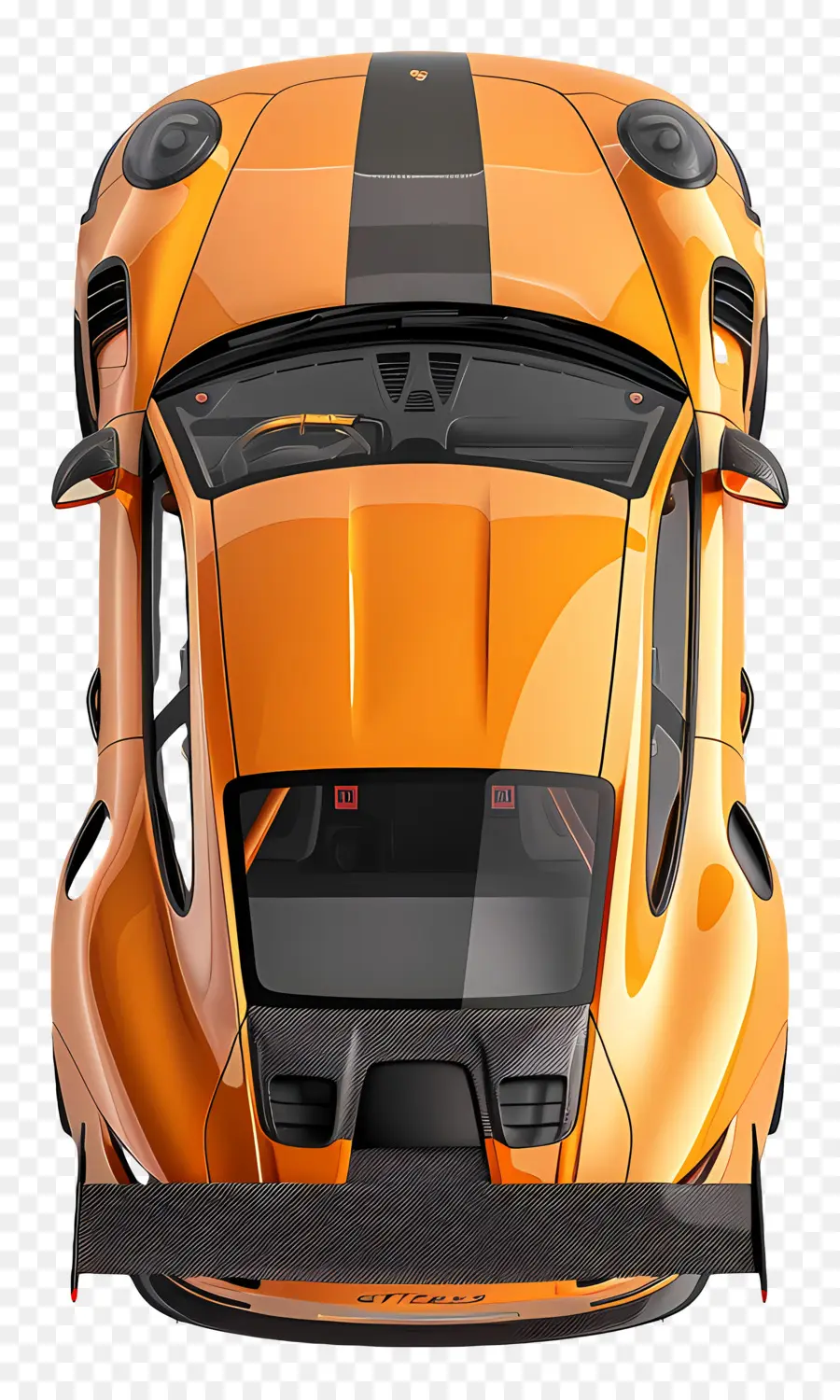Mobil Top View，Oranye Mobil PNG