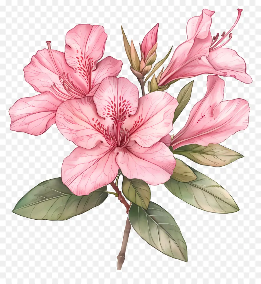 Bunga Azalea，Bunga Merah Muda PNG
