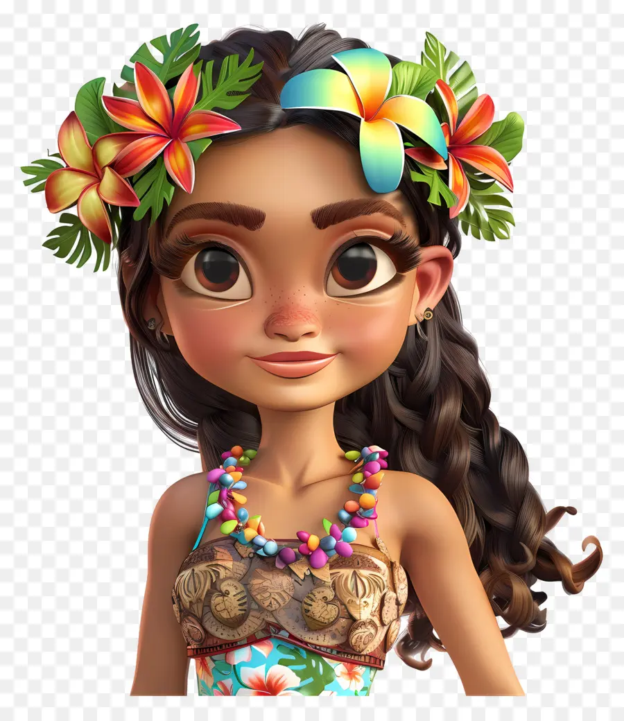 Kartun Gadis Hawaii，Gaun Hawaii PNG