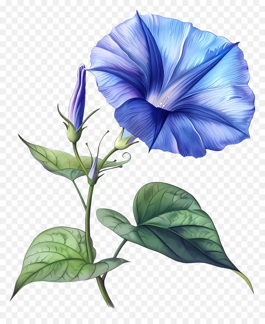 Morning Glory Flower，Kemuliaan Pagi Biru PNG