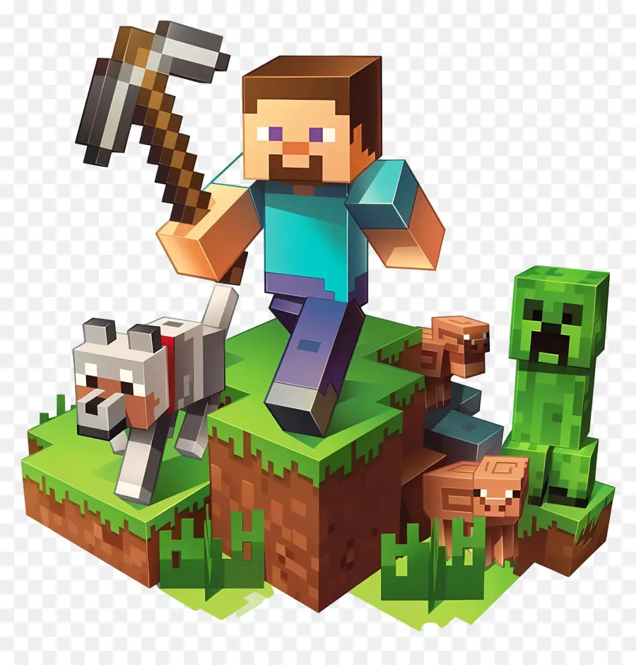 Piksel Minecraft，Karakter Minecraft PNG