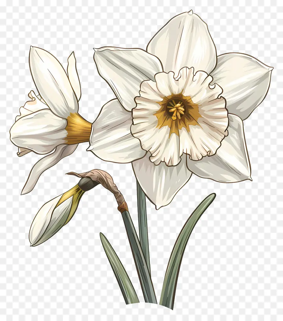 Daffodil Putih，Dandelion PNG