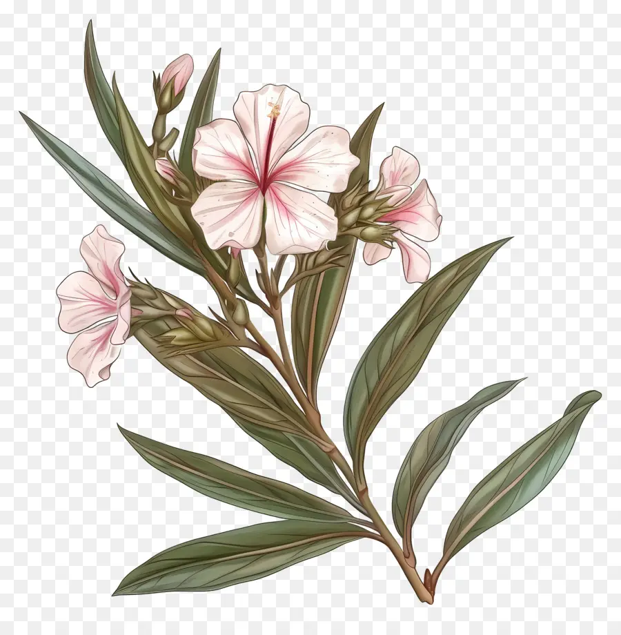 Oleander，Bunga Merah Muda PNG