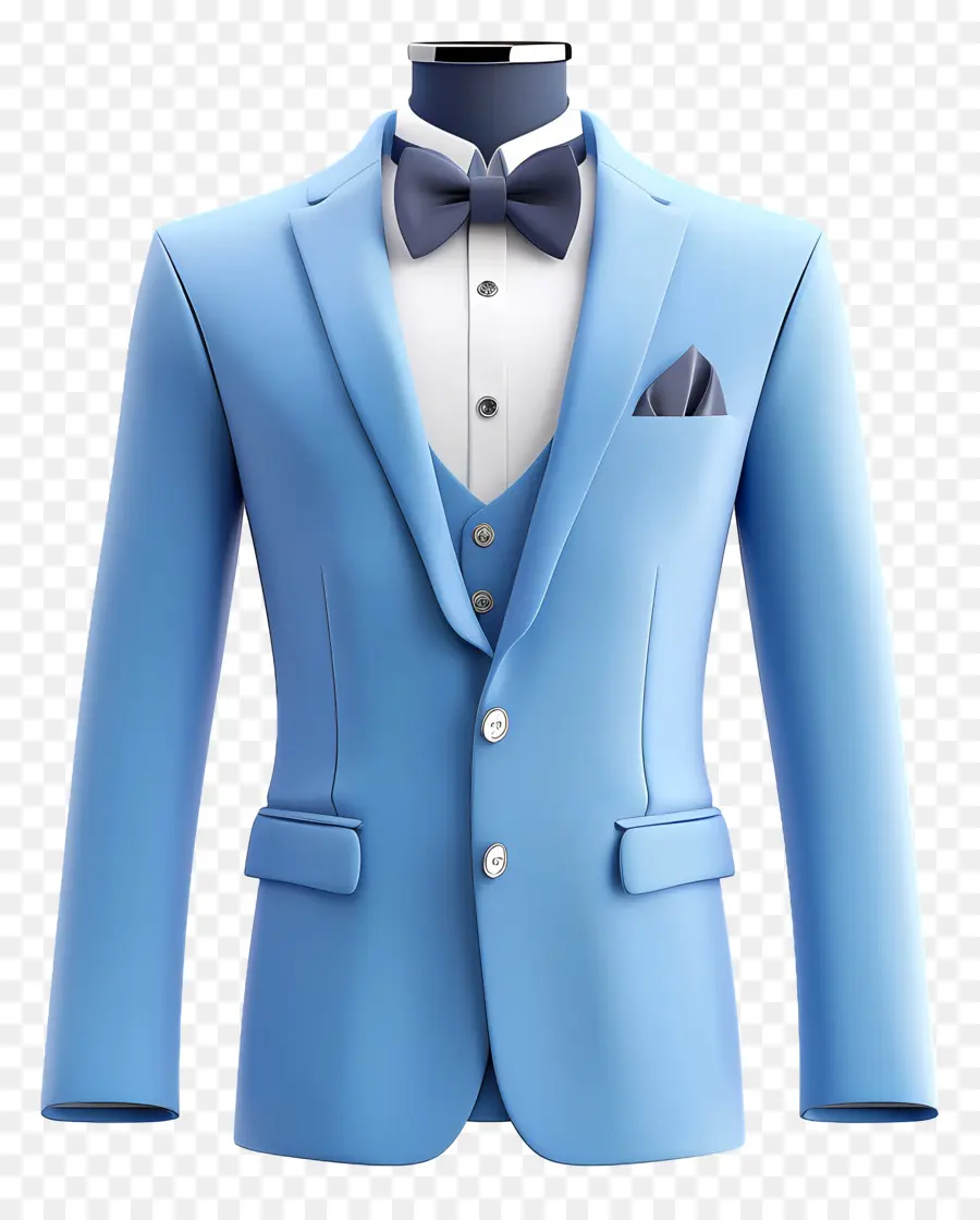 Pakaian Formal Biru，Jaket Tuxedo Biru PNG
