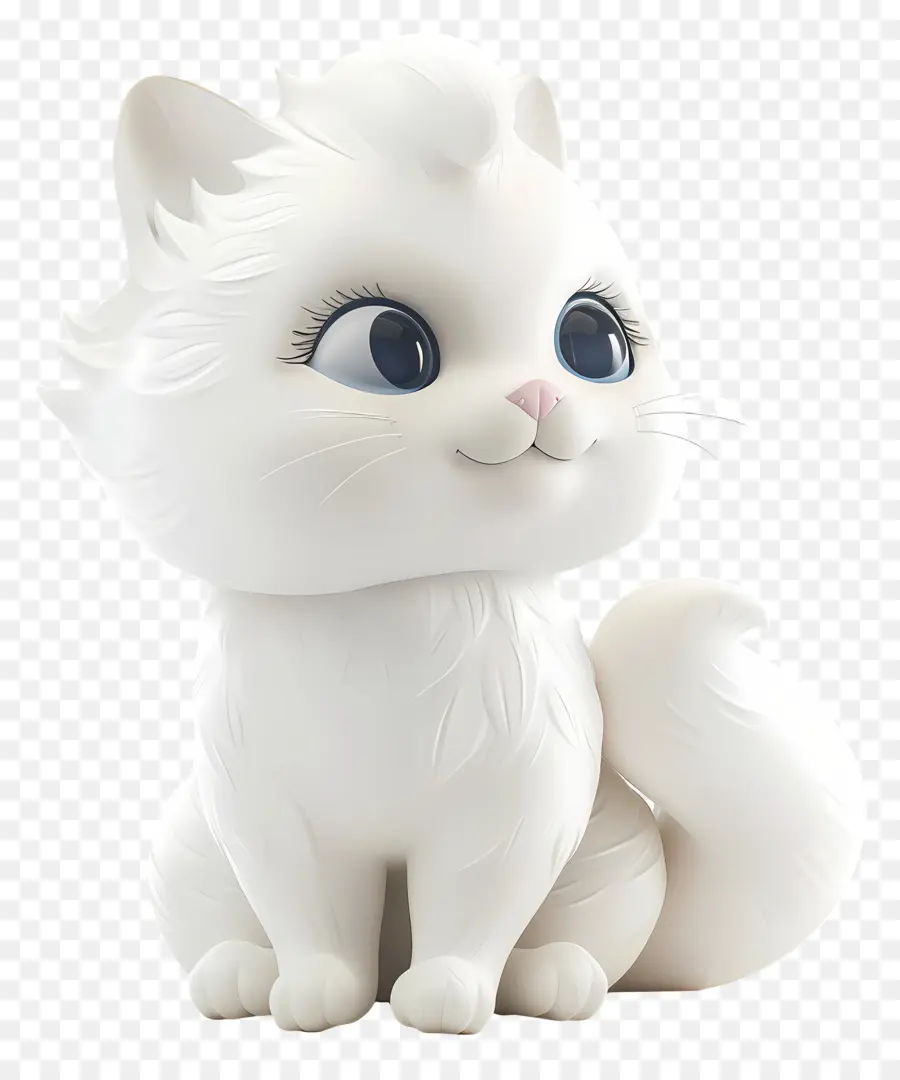 Kucing Putih，Mata Biru PNG