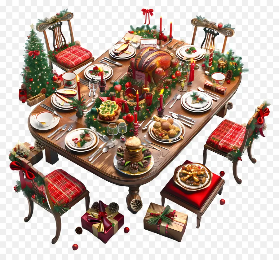 Meja Makan Natal，Dekorasi Hari Libur PNG