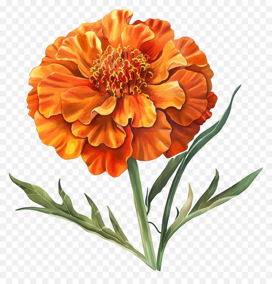 Marigold Orange，Bunga PNG