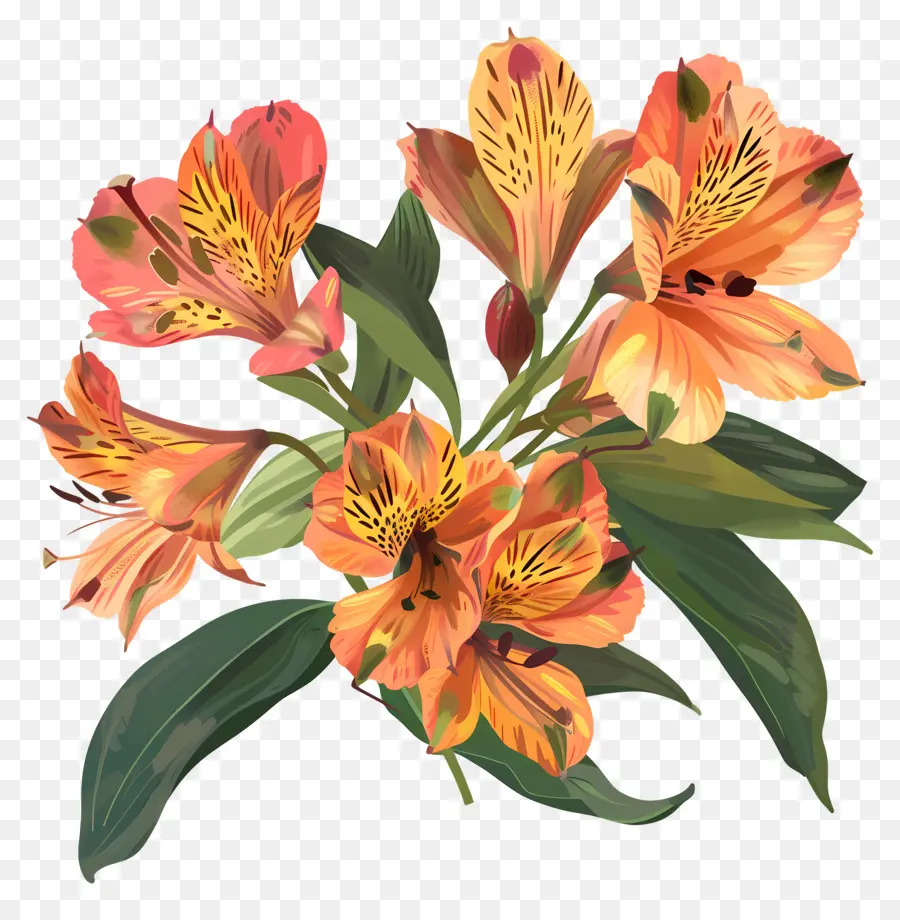 Bunga Alstroemeria，Bunga Lily PNG