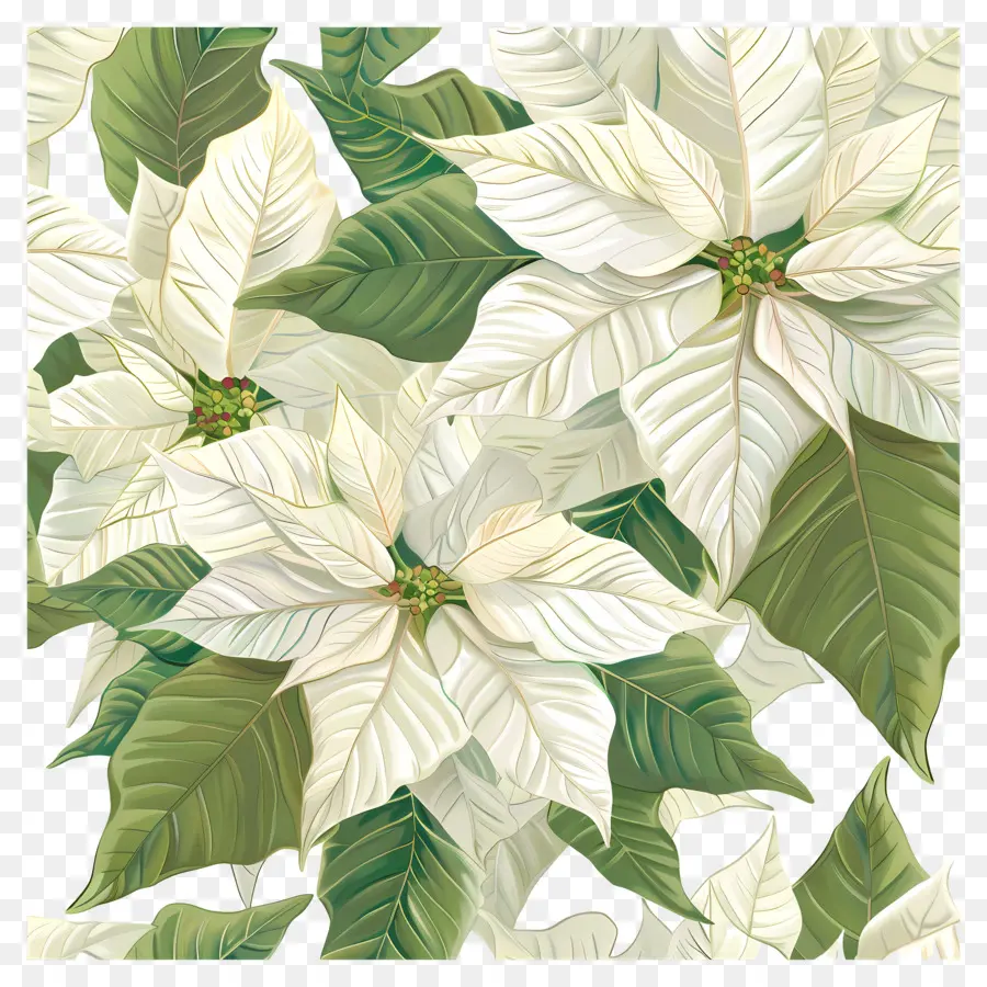 Poinsettia，Bunga Putih PNG