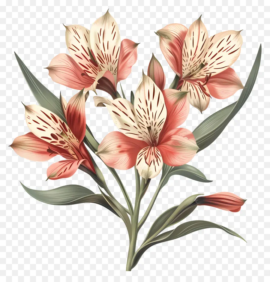 Bunga Alstroemeria，Buket Lily PNG