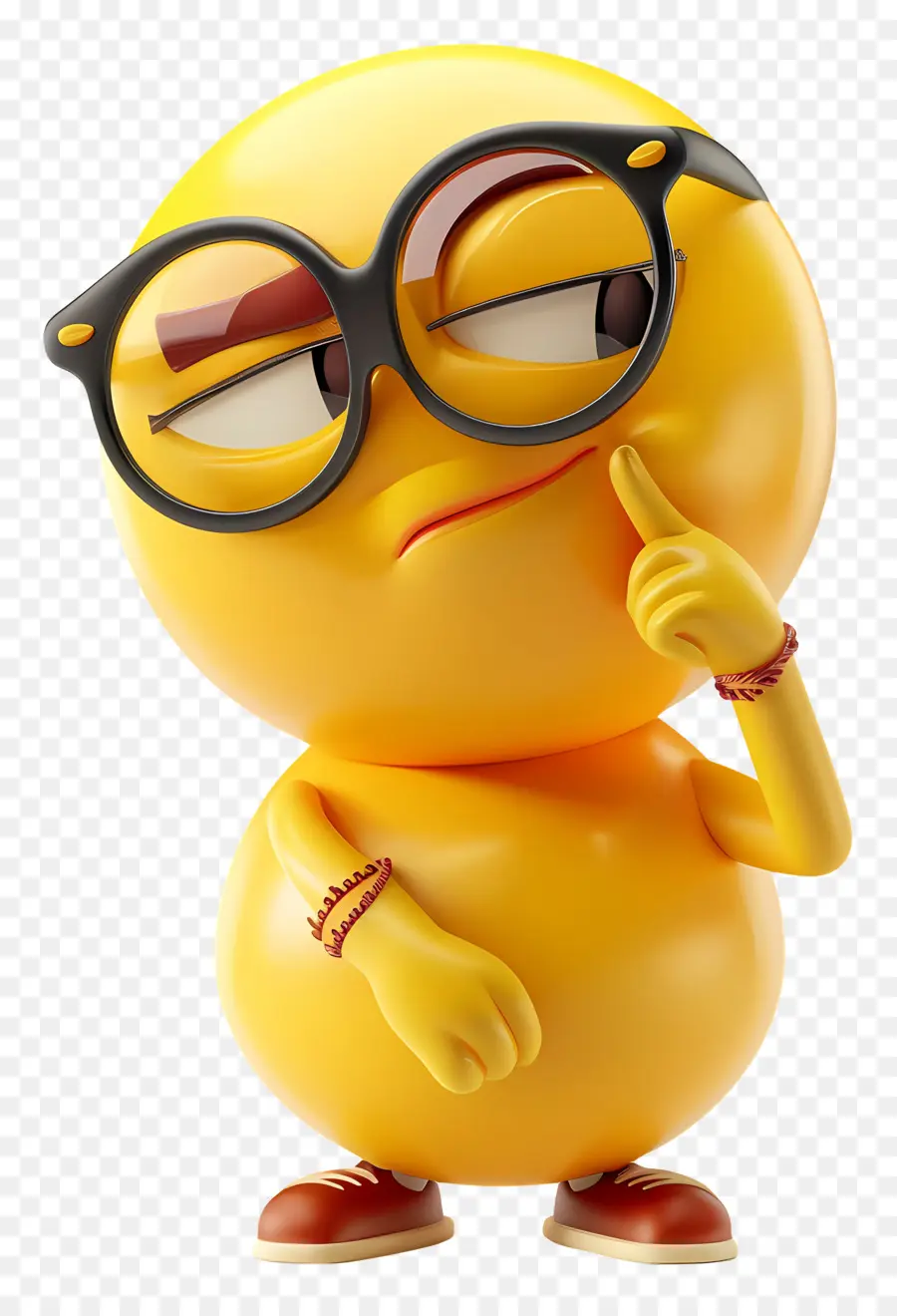 Emoji Berpikir，Kacamata PNG