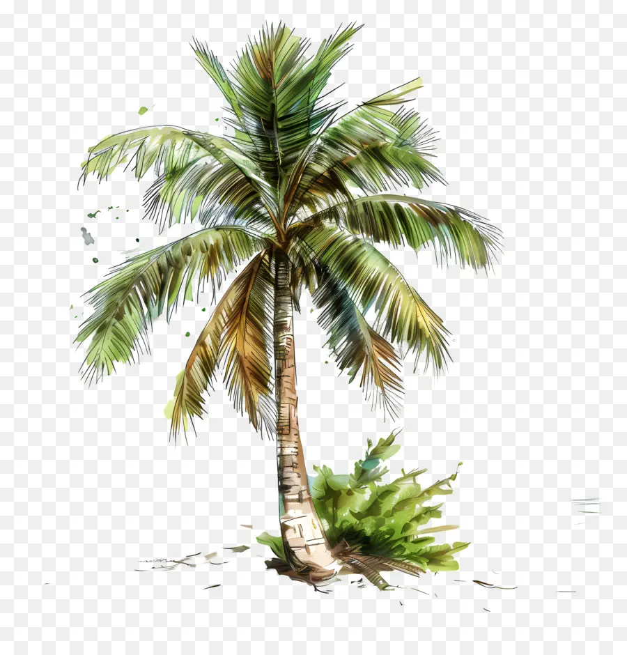 Pantai Pohon Kelapa，Lukisan Pohon Palem PNG