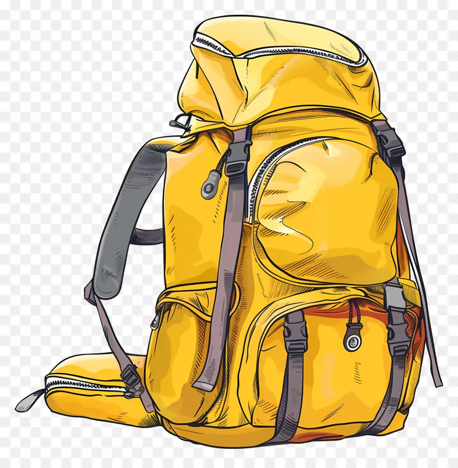 Ransel Travel Besar Berwarna Kuning，Ransel PNG