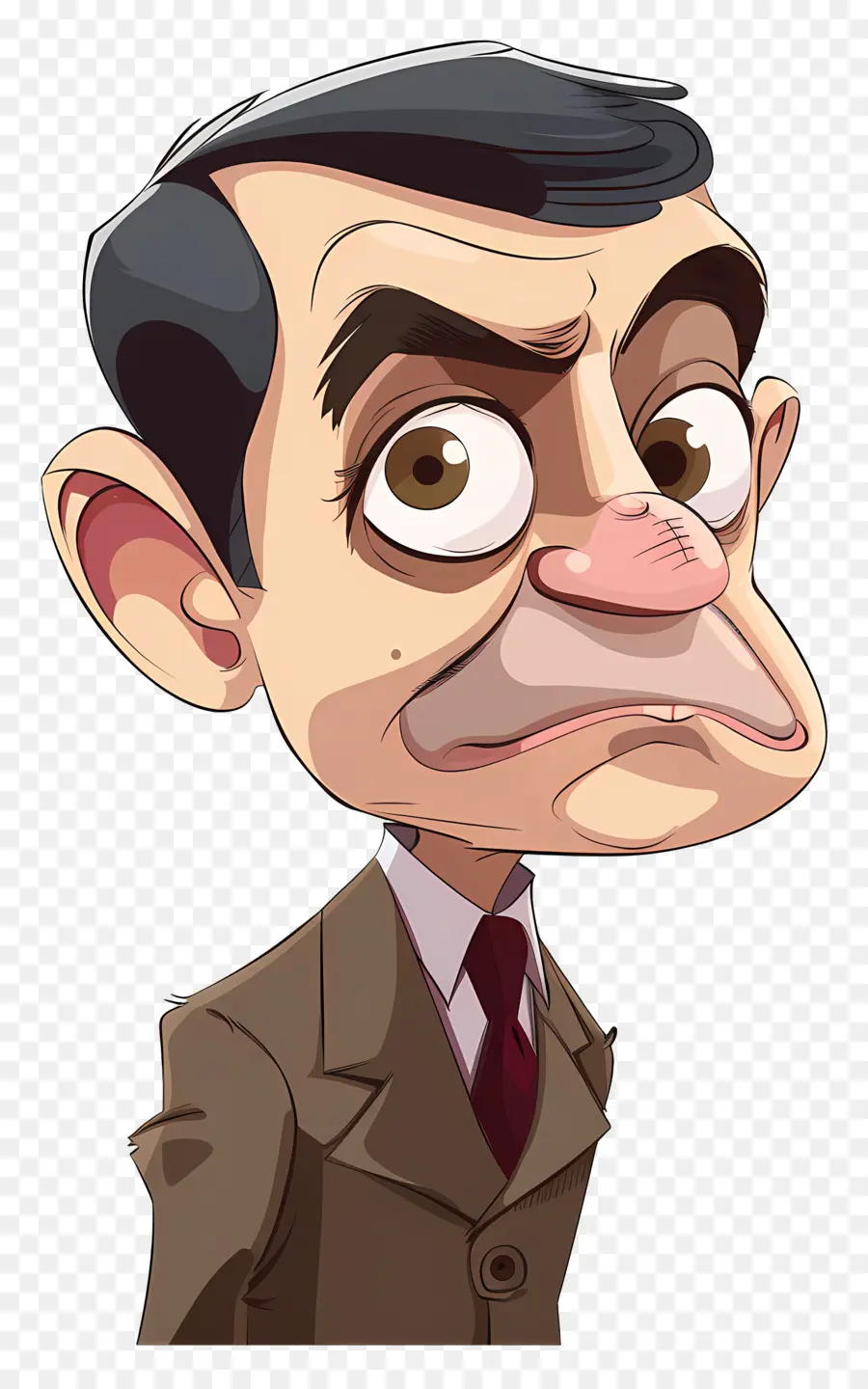 Kartun Mr Bean，Hitam Dan Putih Potret PNG