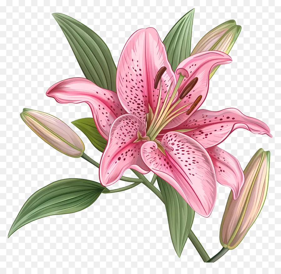 Bunga Lily Merah Muda，Pink Lily PNG