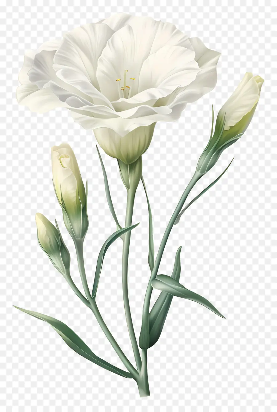 Bunga Lisianthus，Bunga Putih PNG