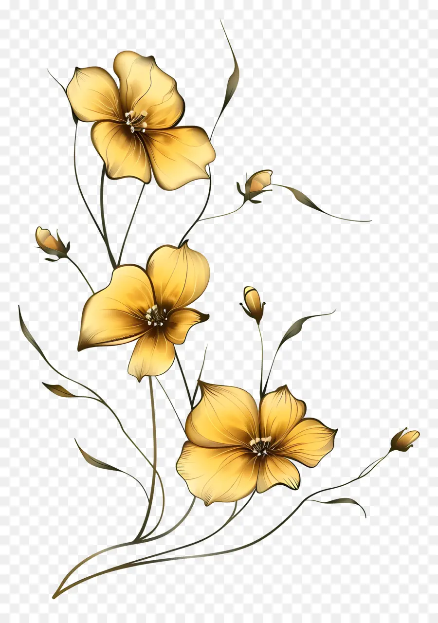 Bunga Kuning，Karangan PNG