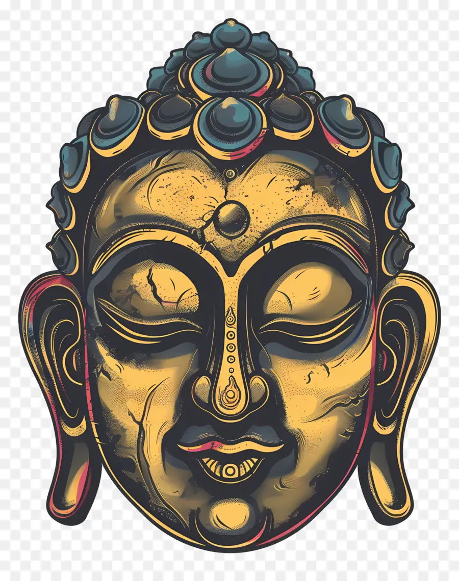 Buddha Wajah，Wajah Gaya Asia PNG