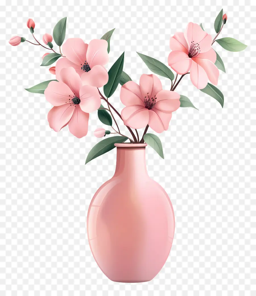 Pink Vas，Bunga Merah Muda PNG