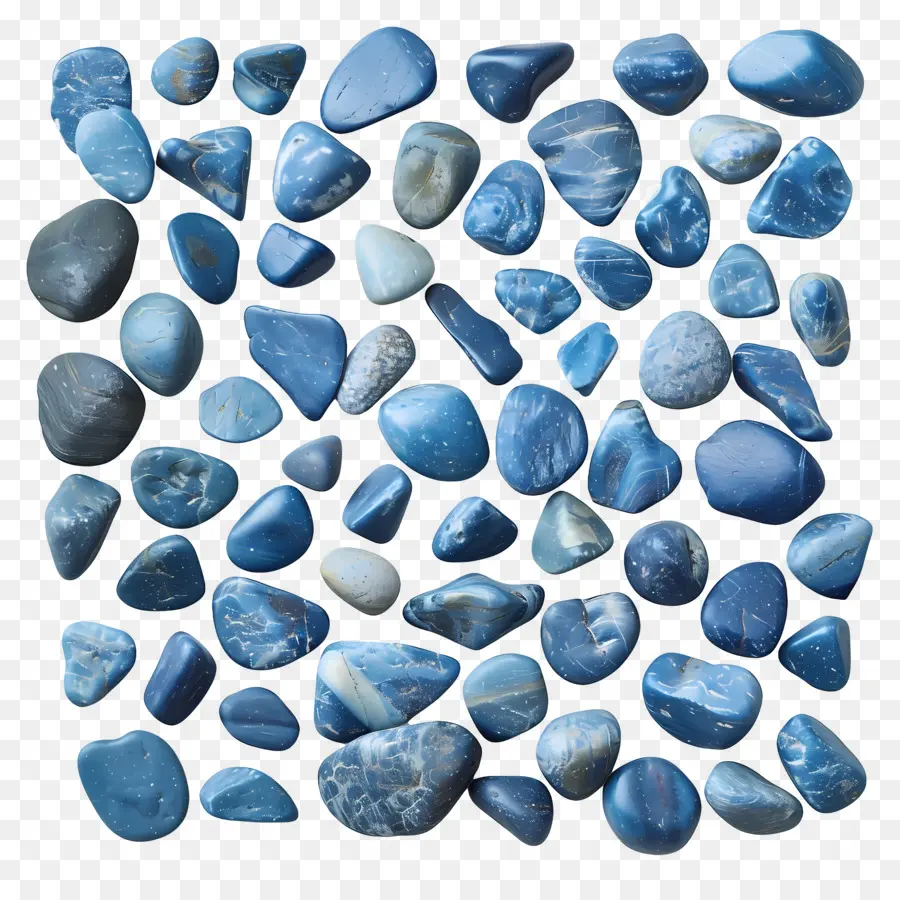 Kerikil Kontur Biru，Blue River Rocks PNG