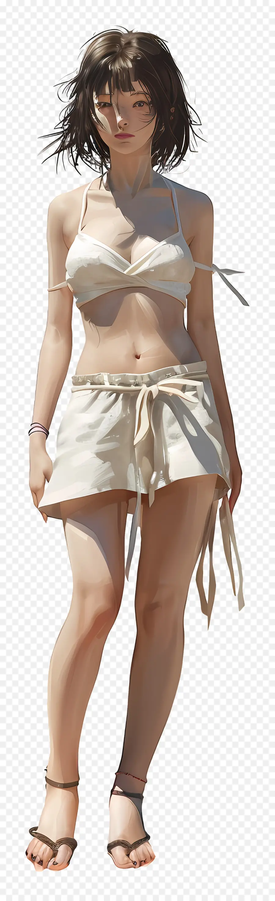 Wanita Panas，Bikini Putih PNG
