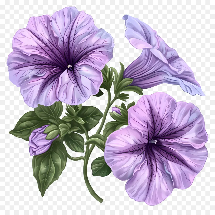 Bunga Petunia，Bunga Ungu PNG