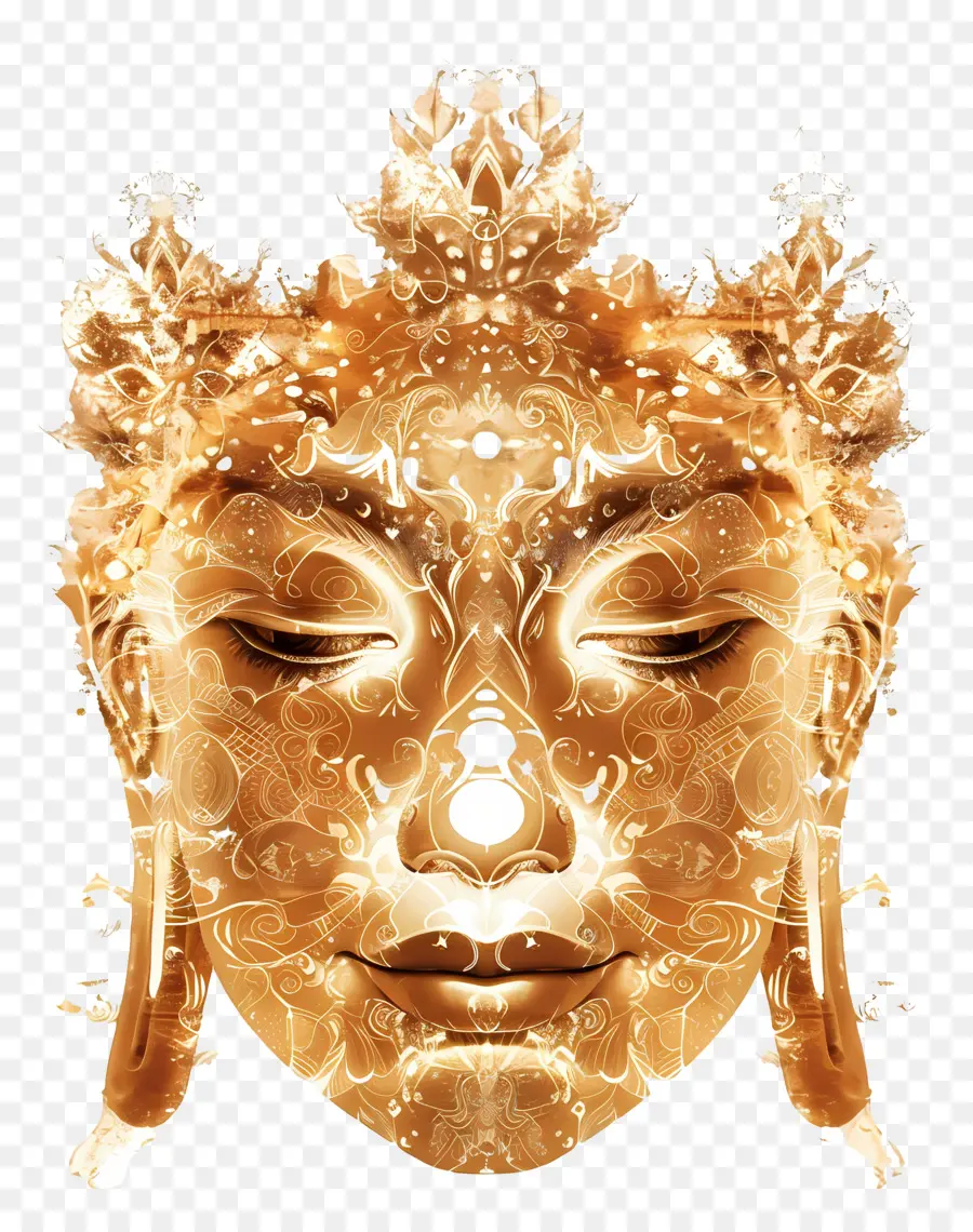 Buddha Wajah，Lukisan Wajah Timur Tradisional PNG