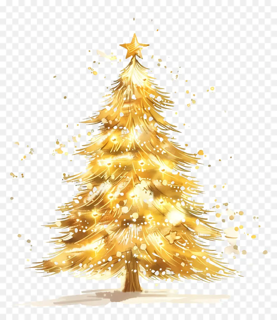 Pohon Natal，Lukisan Cat Air PNG
