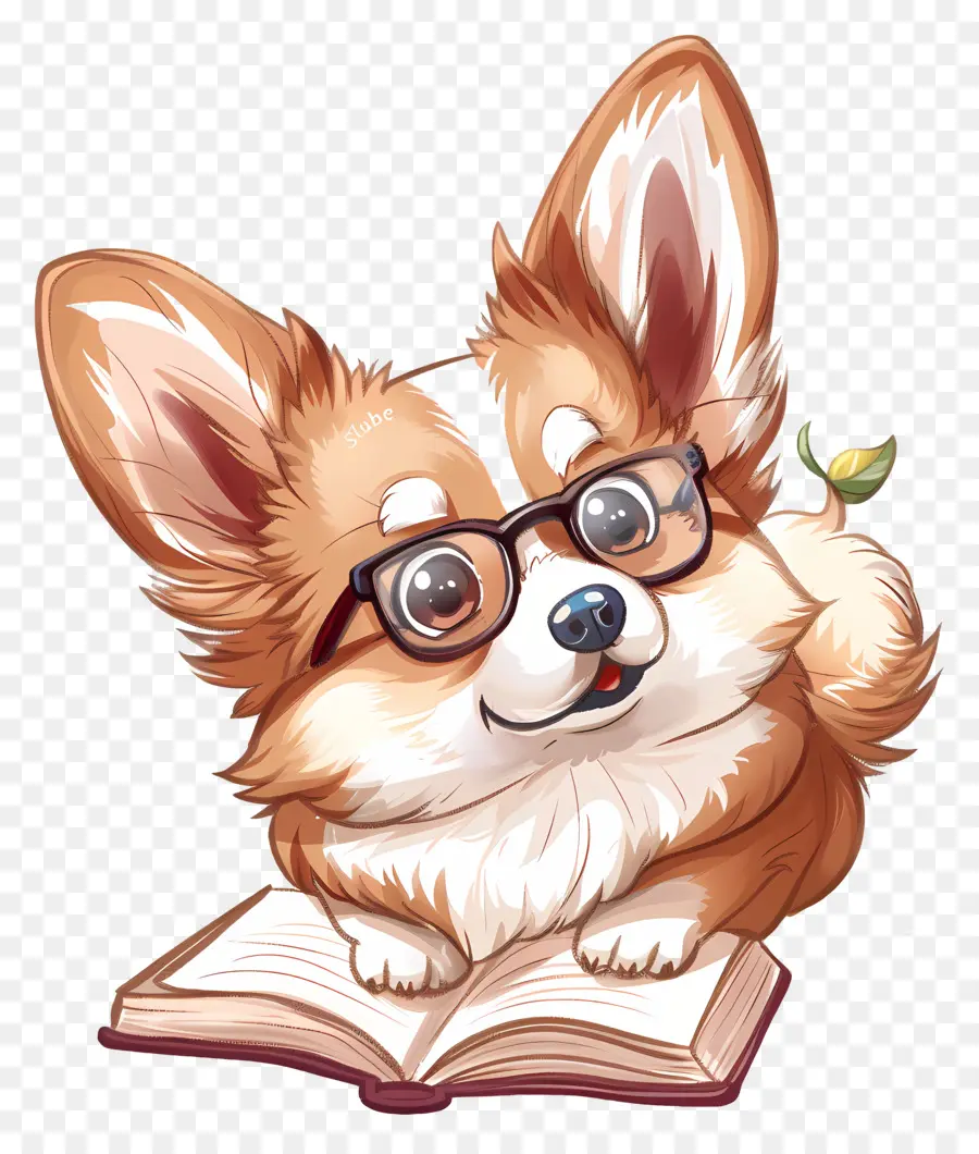 Anjing Lucu，Membaca Kacamata PNG