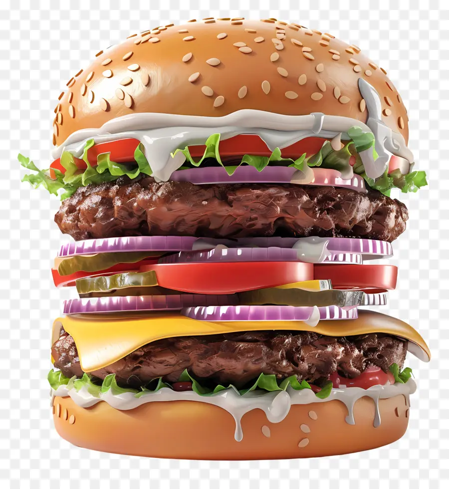 Besar Burger，Hamburger Raksasa PNG