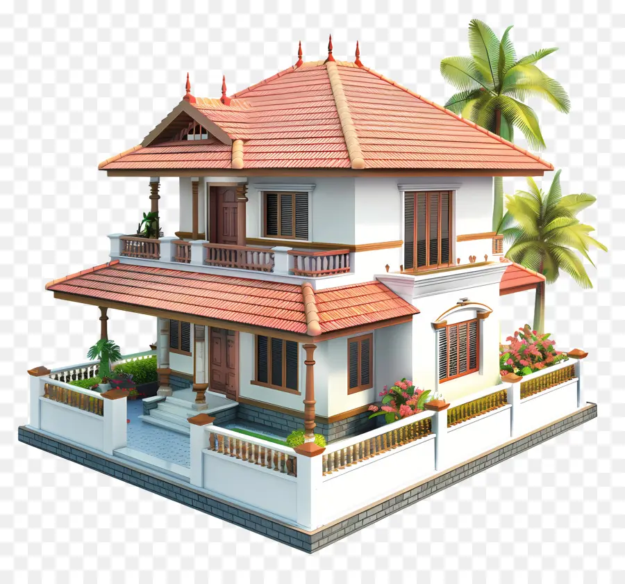 Rumah Kerala，Rumah Threestory PNG