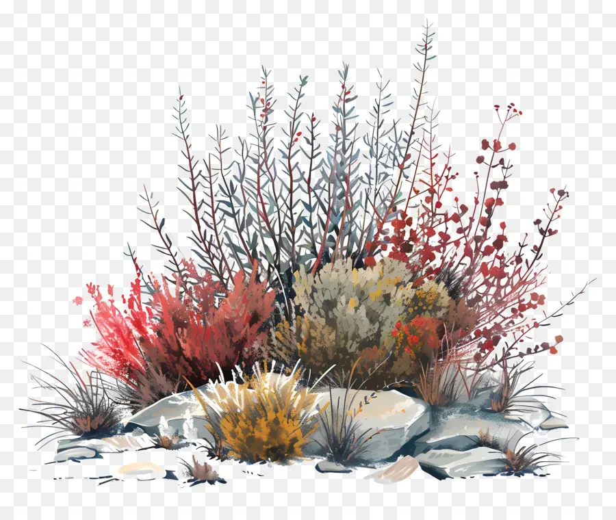 Vegetasi Tundra，Lukisan Pemandangan PNG