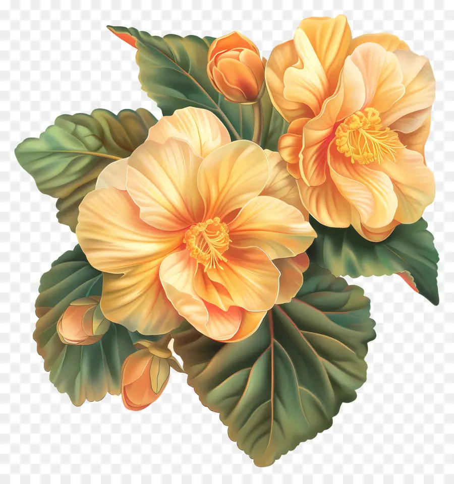 Bunga Begonia，Bunga Kembang Sepatu PNG