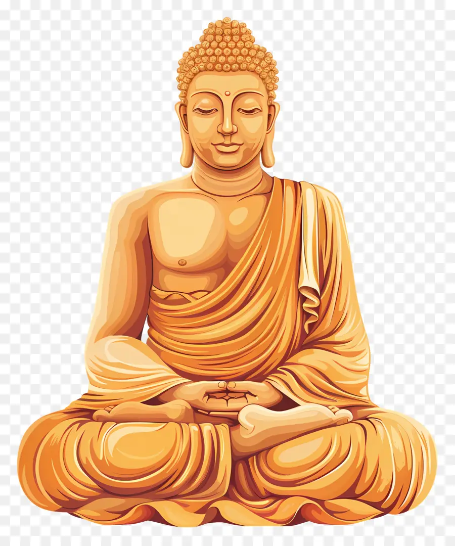 Gautam Buddha，Patung Buddha PNG