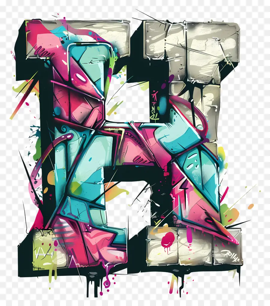 Huruf H，Grafiti PNG