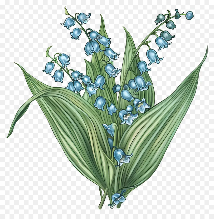 Blue Lily Of The Valley，Bunga Bunga Biru PNG
