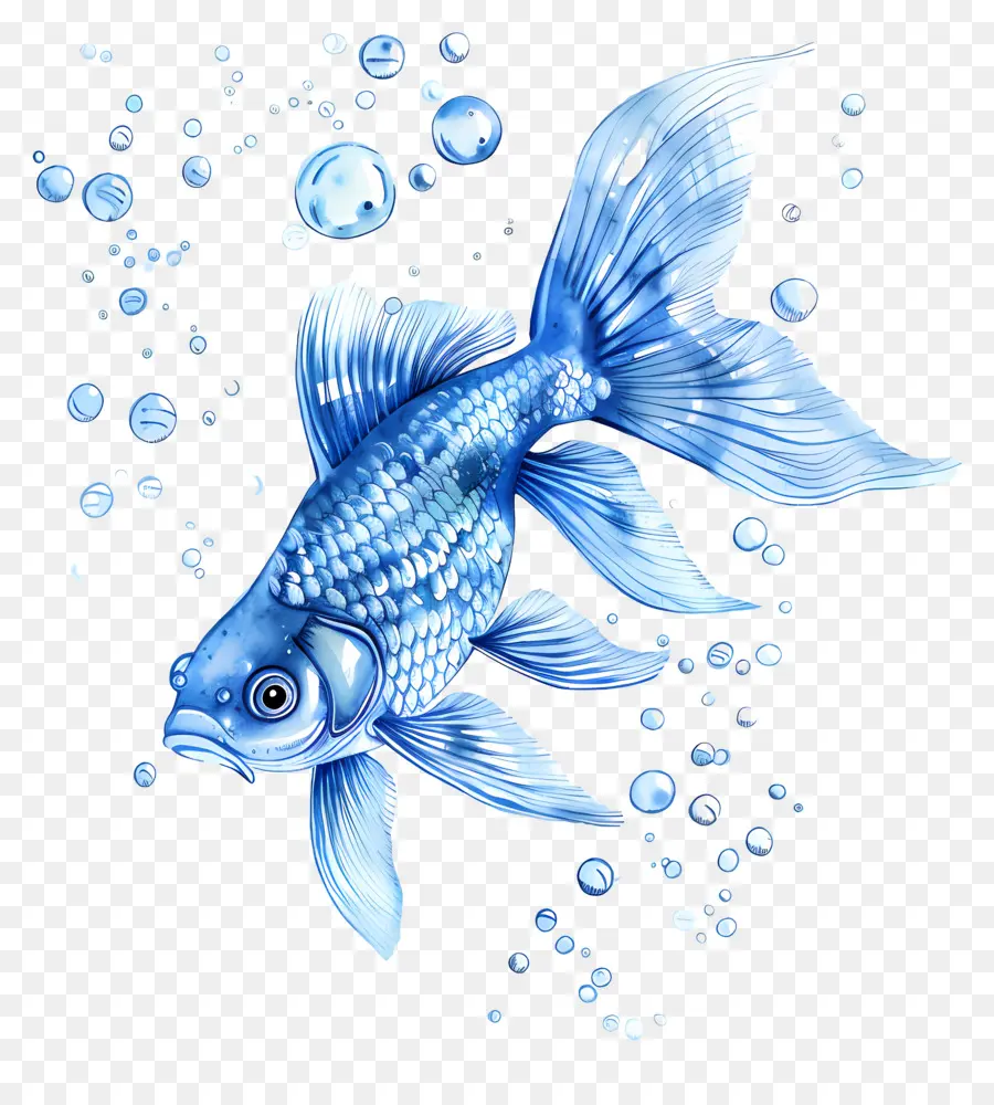 Ikan Biru，Ikan Mas PNG