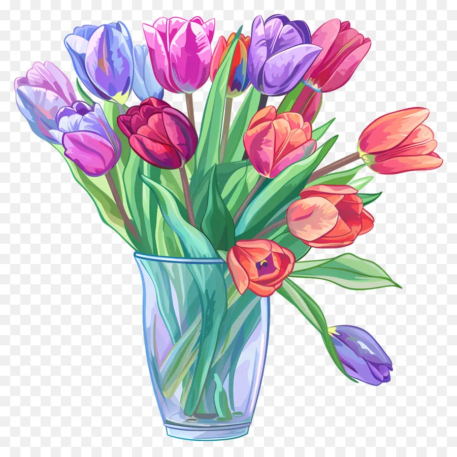 Vas Dengan Bunga Tulip，Tulip PNG