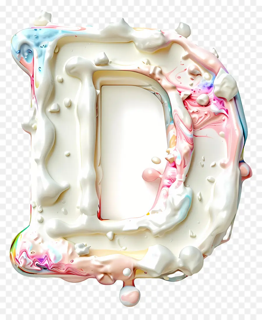 Huruf D，Frosting PNG