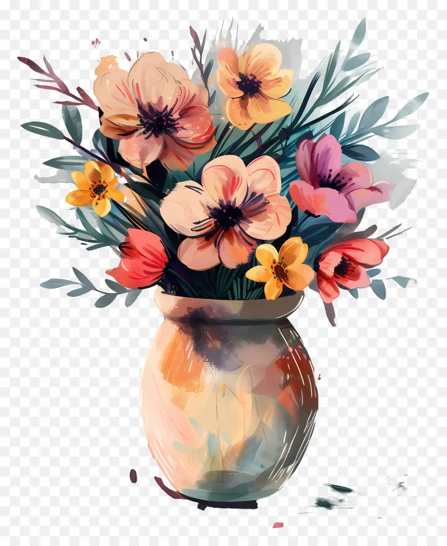 Vas Dengan Bunga，Lukisan Bunga PNG