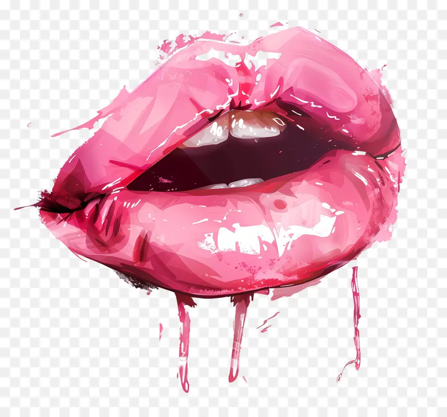 Mark Ciuman Merah Muda，Lipstik Merah Muda PNG