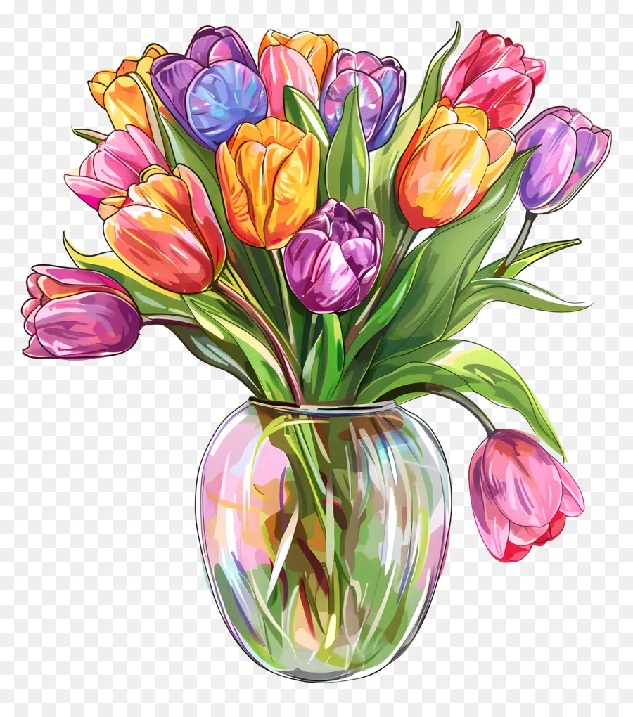 Vas Dengan Bunga Tulip，Tulip PNG