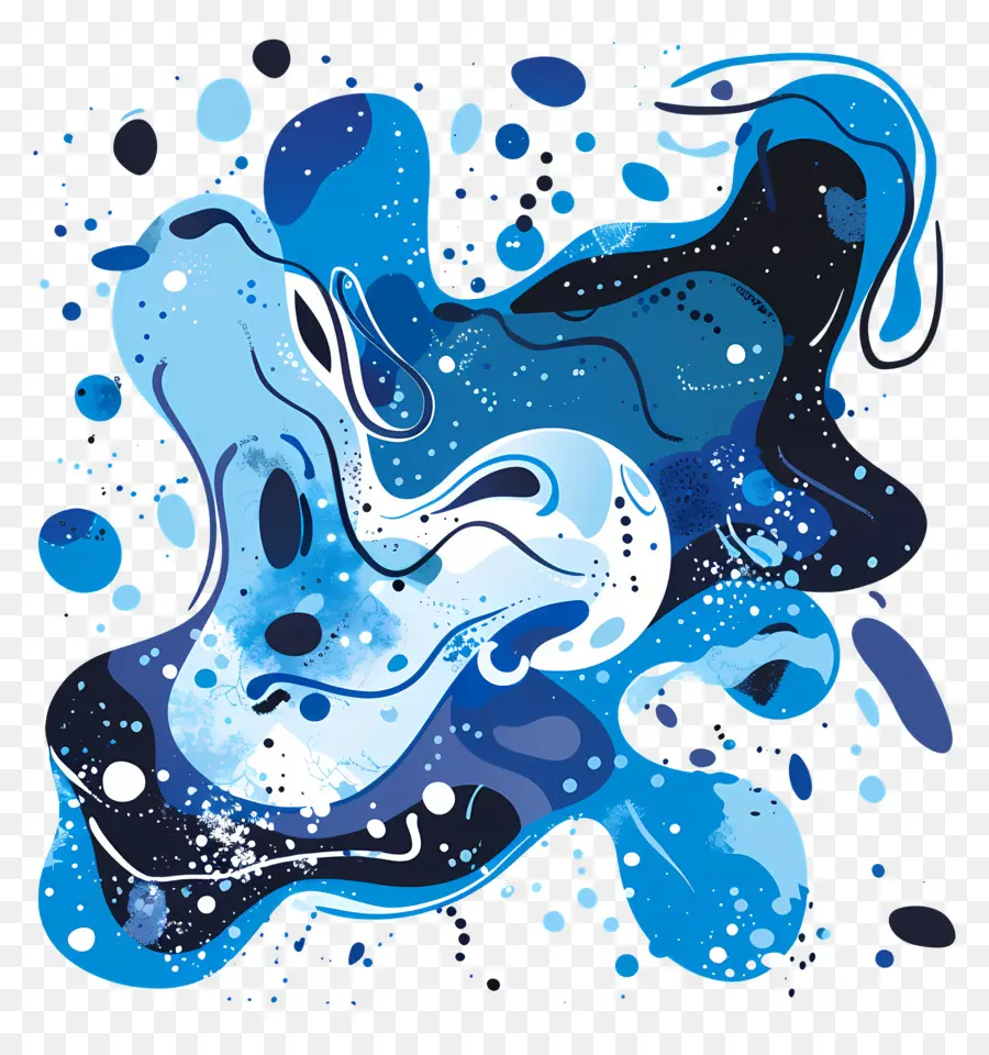 Latar Belakang Titik Biru，Lukisan Abstrak PNG