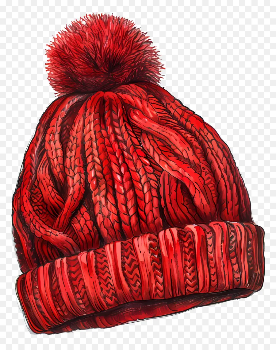 Topi Merah，Topi Rajutan Merah PNG