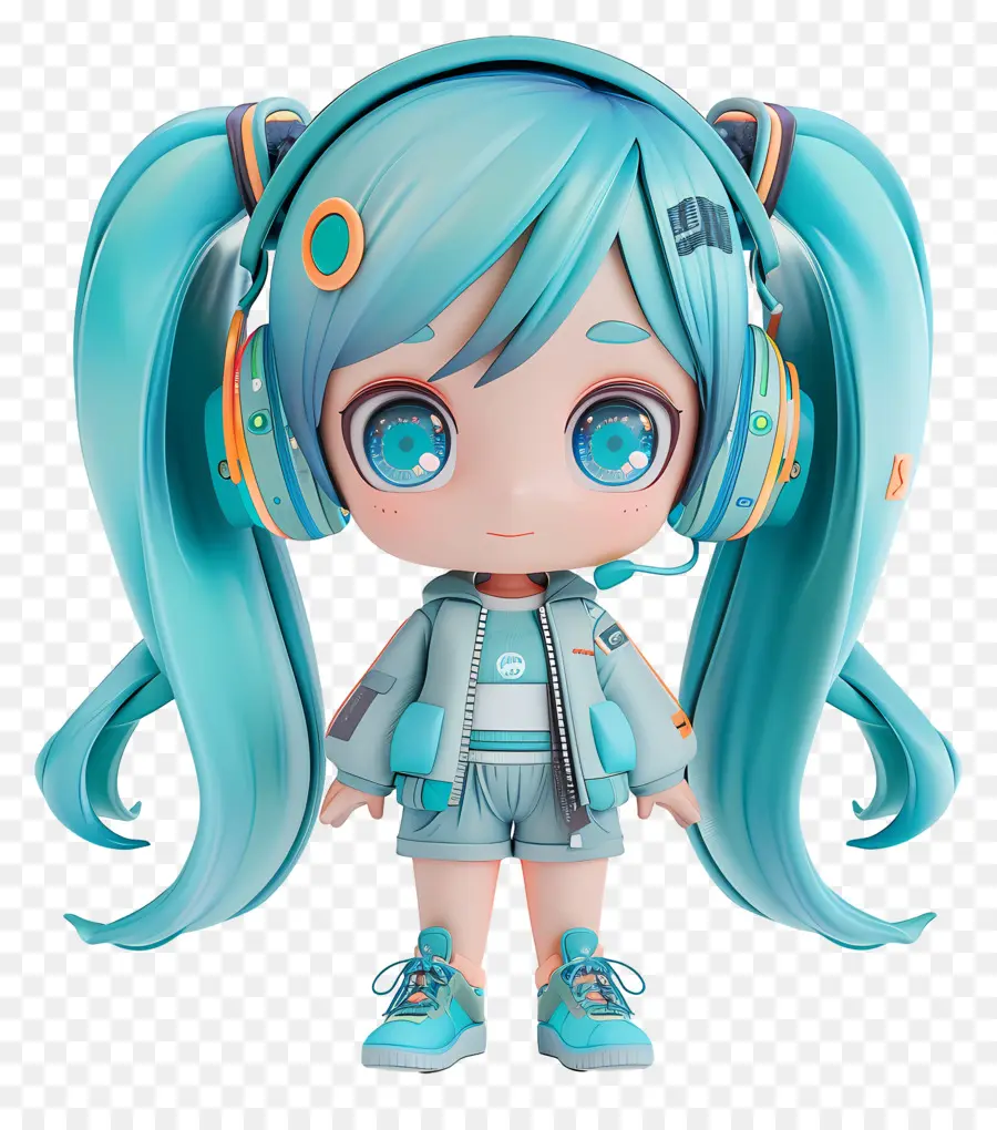 Hatsune Miku，Gadis Anime Berambut Biru PNG